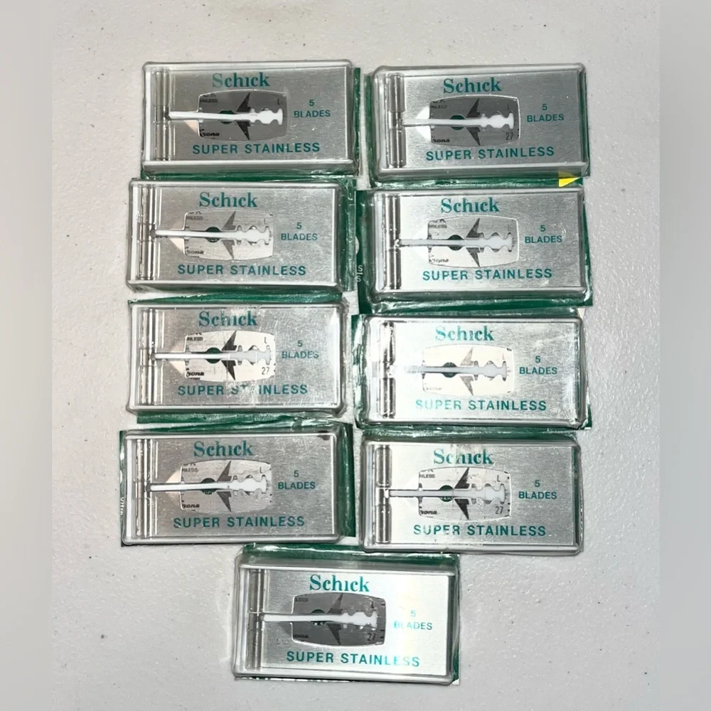 Vintage NEW Schick Razor Blades Lot Of 45 (5 In A‎ Pack) Super Stainless